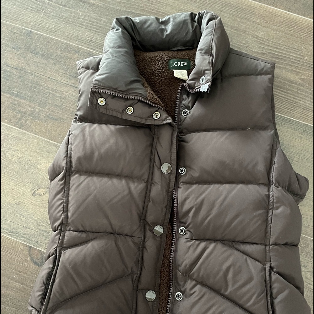 JCrew puffer vest. Sherpa lined